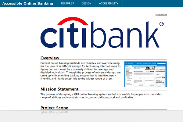 Accessible Online Banking Website