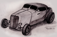 Vintage Cadillac Roadster Sketch