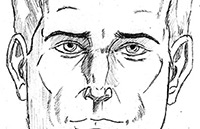 Male facial anatomy practice sketch