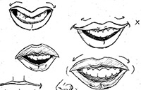 Human lip anatomy practice sketches 2