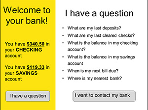 First clickable prototype design of Accessible Online Banking site showing preliminary design idea; links to larger version of same image