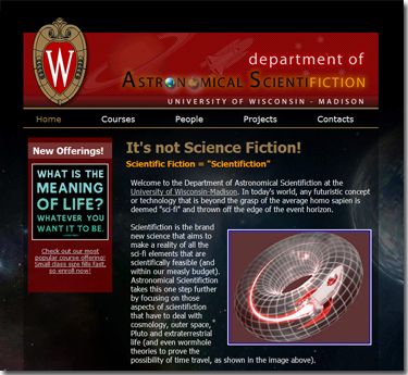 Web Design - Department of Astronomical Scientifiction